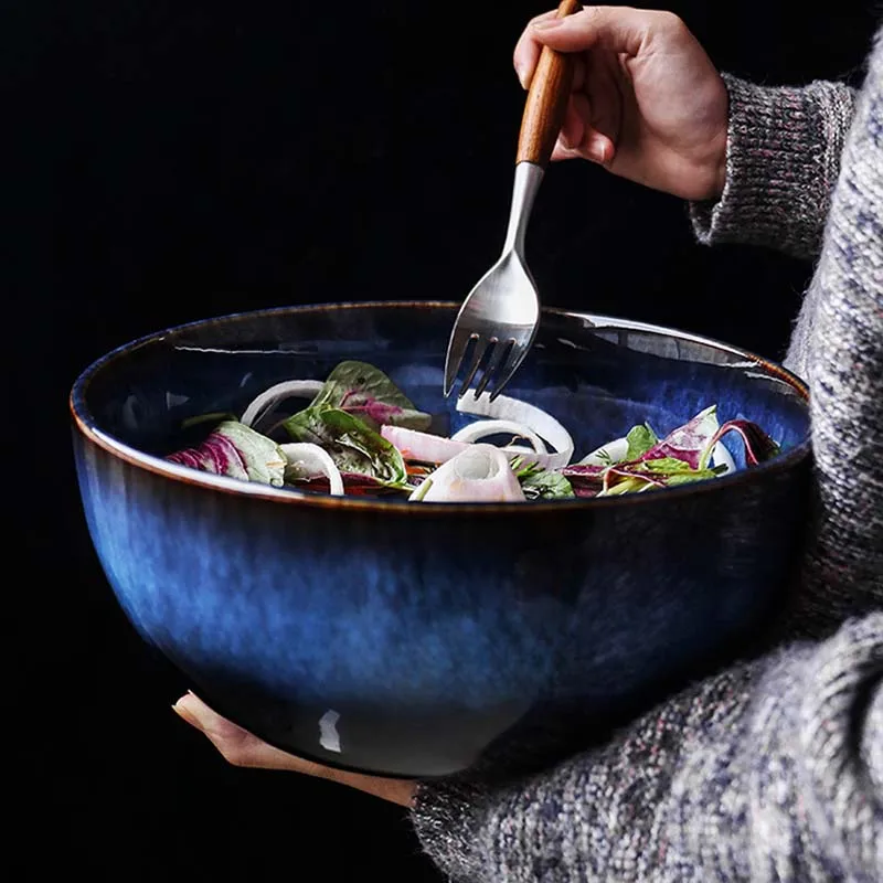 

Grandiflorum tigela grande para casa estilo japonês, tigela criativa grande para sopa e macarrão em cerâmica