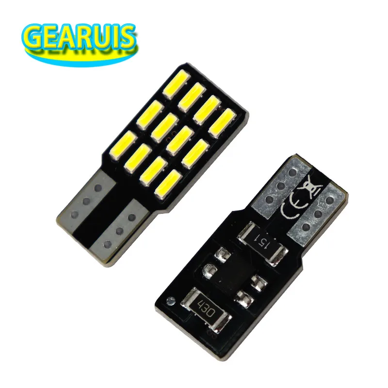 100 шт. T10 W5W 12 SMD 4014 Светодиодная лампа 1 44 Вт 0 А НЕТ OBC Canbus Неполярный без ошибок