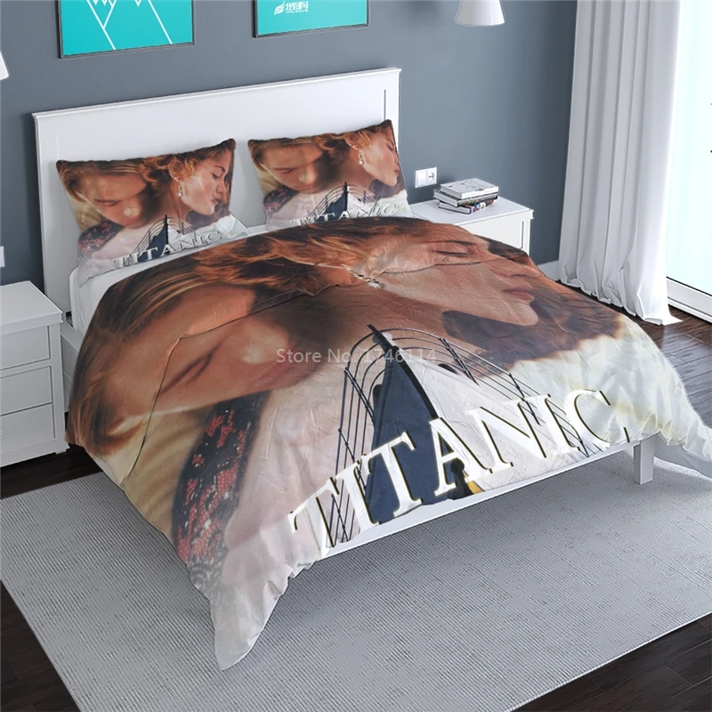 

Titanic Jack and Rose 3D Printed Duvet Cover Set Twin Full Queen King Size Bedding Set Bedclothes Home Textile for Boys Girls