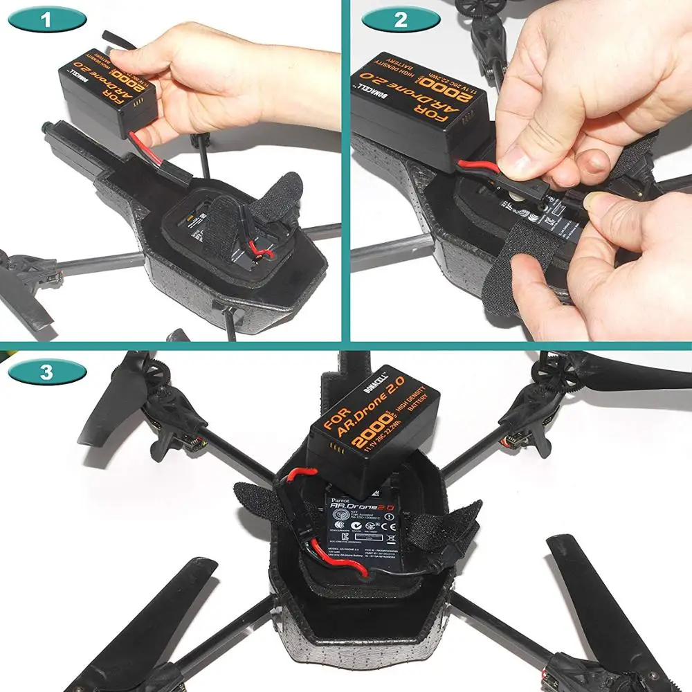

Bonacell 2000mAh 11.1V 20C 22.2Wh Powerful Li-Polymer Battery For Parrot AR.Drone2.0 Quadcopter AR 2.0 AR2.0
