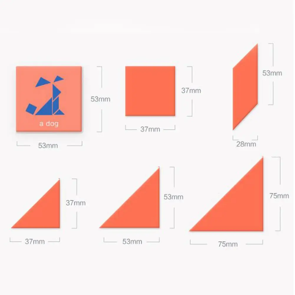 

2 Set Creative Tangram Board Game Child Kids Logic Spatial Training Jigsaw Puzzle Toy Develop Endurance and Concentration