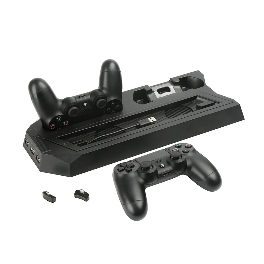 Для PS4 Slim Pro вертикальная подставка-держатель двойной контроллер зарядная станция Док-станция Вентилятор охлаждения хаб кулера порт для PS4 Slim Pro