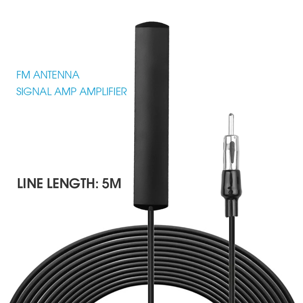 

Mini 5M FM Amplifier Signal AMP Car Antenna Radio Stereo Booster Enhance Antenna Auto Accessories Marine Boat Car Vehicle