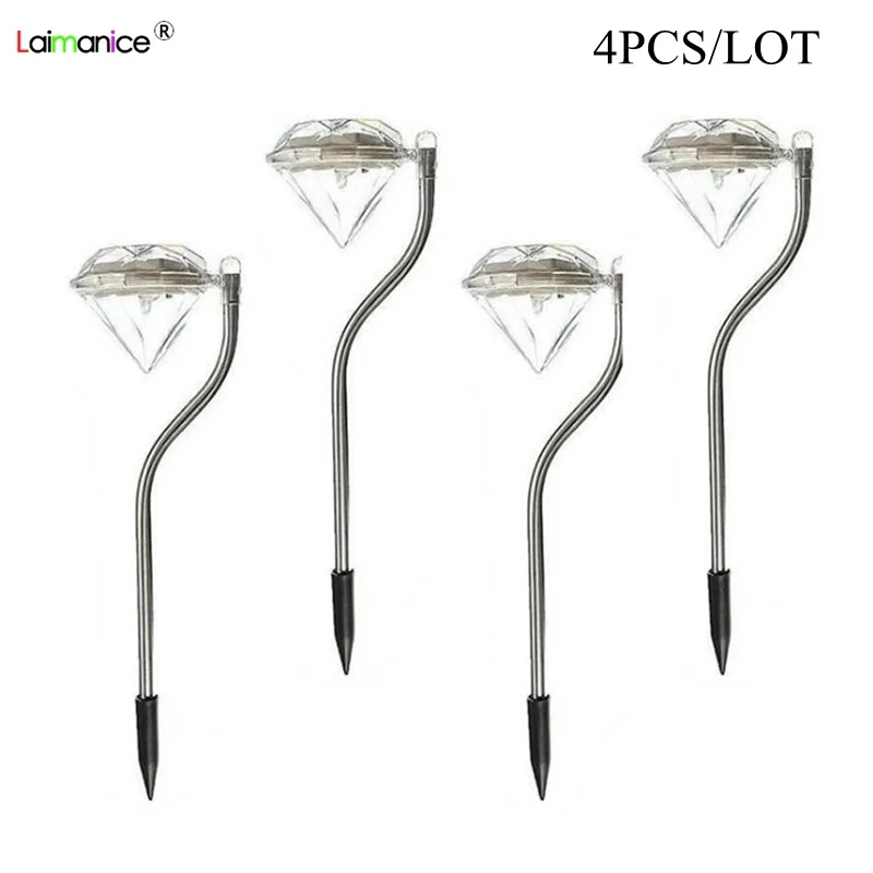 4 шт./лот светодиодная лампа на солнечной батарее для газона улицы