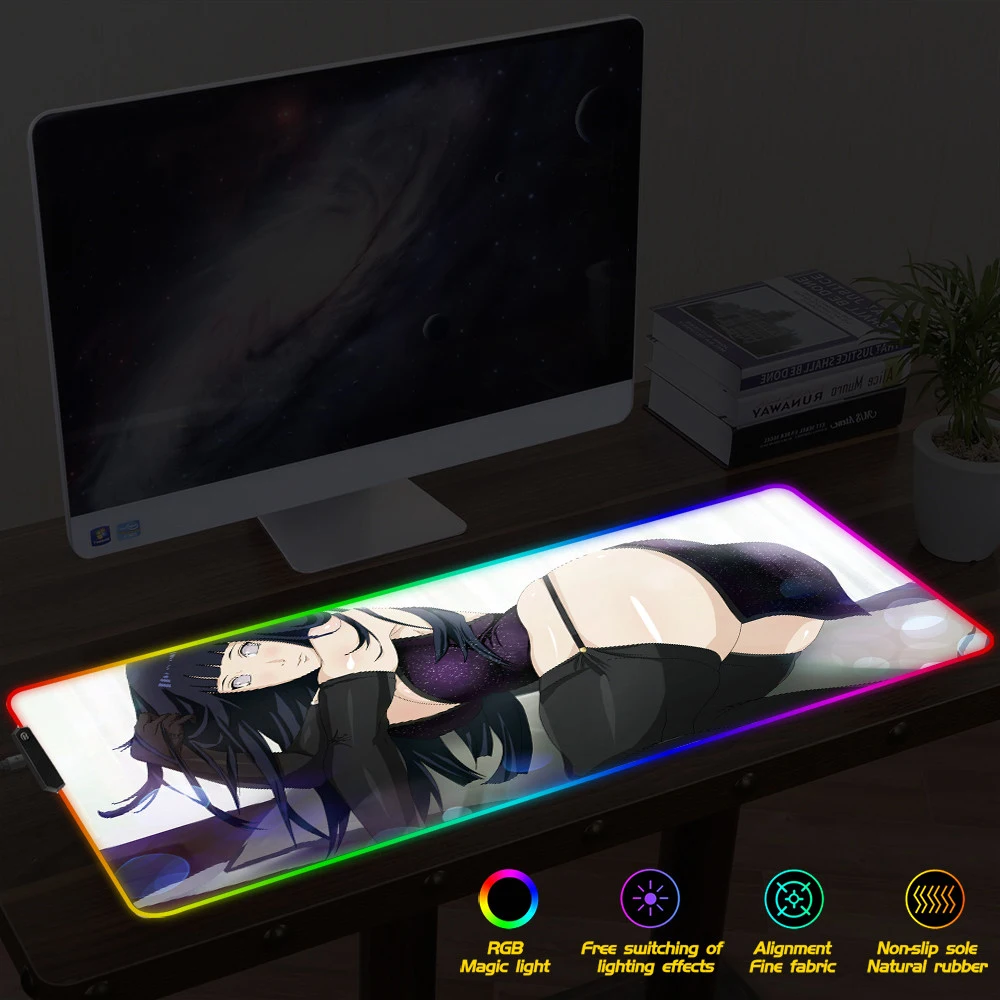 Игровой коврик для мыши FFFAS девушек большой размер RGB светильник офиса компьютера
