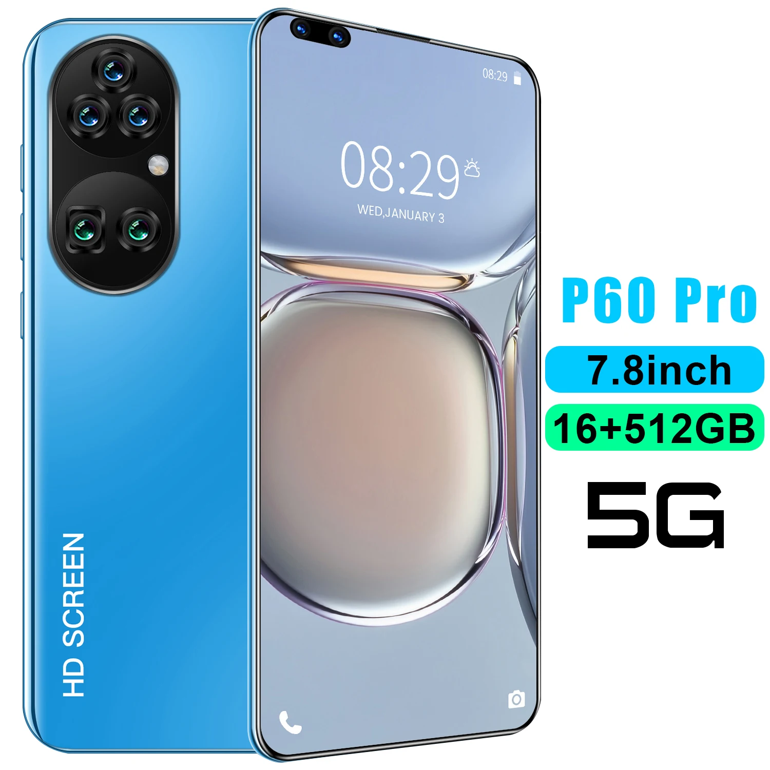 

Global Version P60 Pro 16+512GB 7.8 Inch Digging Screen 40+48MP 5600mAh Smart Phone Deca Core 4G LTE 5G Smartphones MTK6889