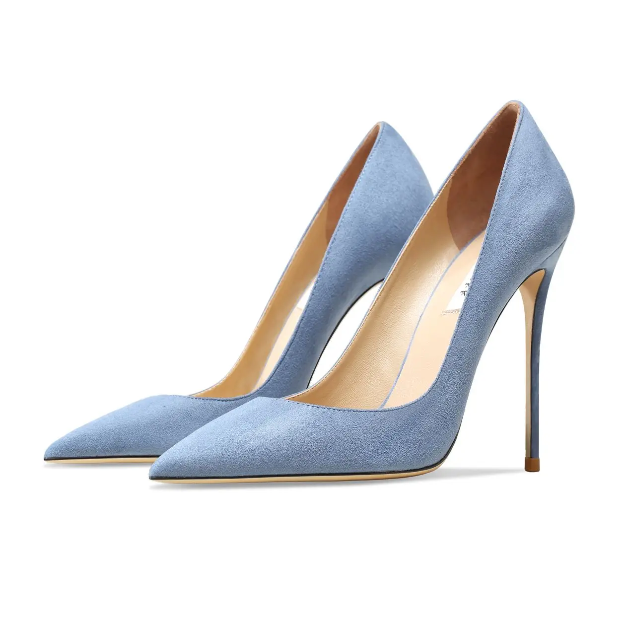 Женские замшевые туфли из натуральной кожи на высоком каблуке привлекательные