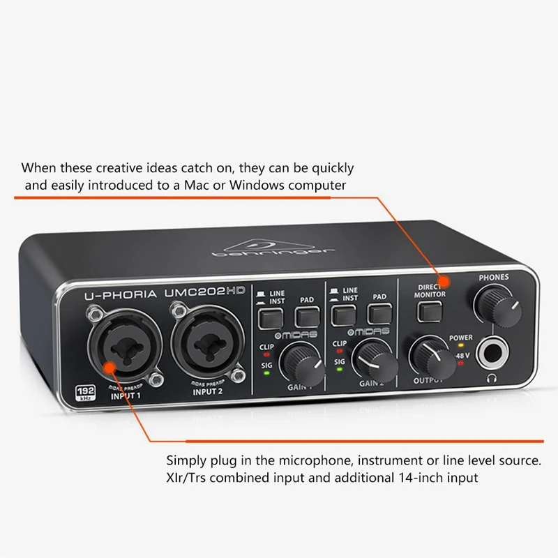 Профессиональная звуковая карта + 48 В преобразователи фантомного питания с