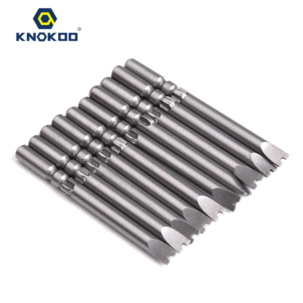KNOKOO, 10 шт./лот, H4/HEX6.35, хвостовик, u-образная головка, отвертка, сверло, длина 50 мм/60 мм, отвертка, магнитные u-образные Биты