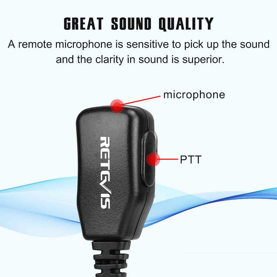 Retevis 2Pin PTT MIC наушники Акустическая трубка гарнитура для Motorola PRO1150 P040 CT150 HYT TC 500 Walkie