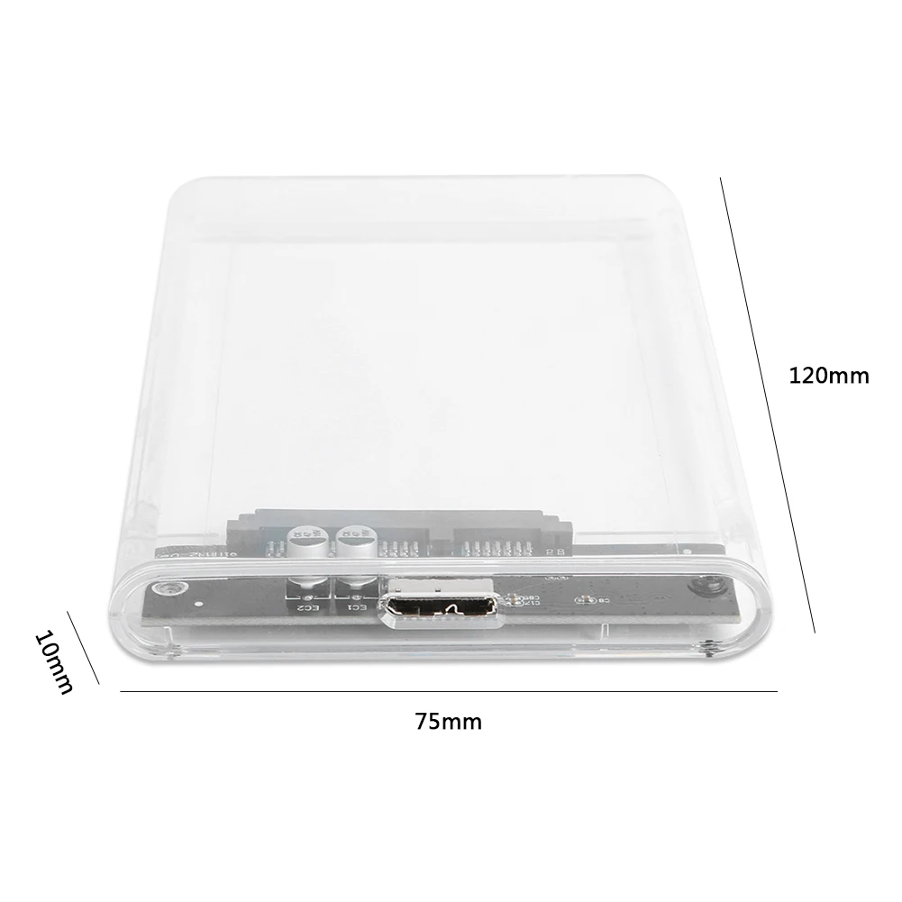 Прозрачный HDD SSD чехол 2 5 дюйма SATA III к USB 3 0 корпус для жесткого диска до 6 ТБ