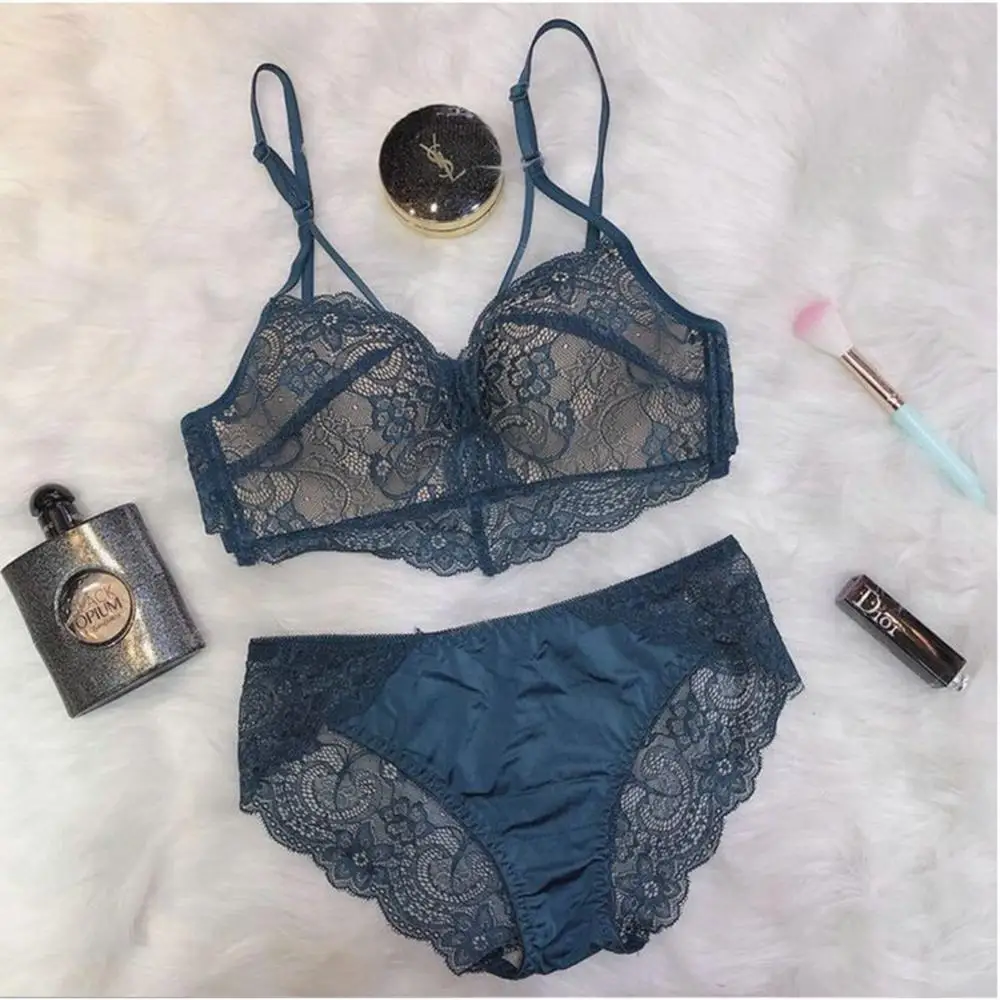 

Irene Tinnie 2021 Sexy Lace Bra Set 3/4 Cup adjustable Push up Bra Lingerie Underwear Sets For Women 70-85A B C Cup