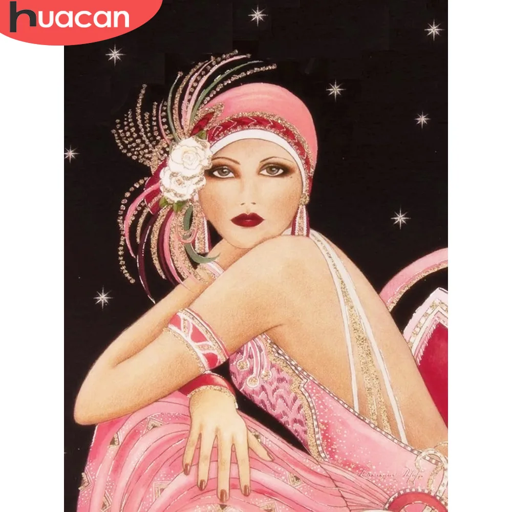 HUACAN 5d алмазная картина красота полностью квадратная с бриллиантами вышивка
