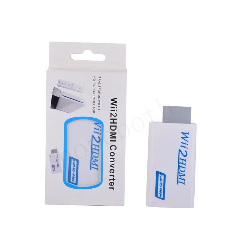 

200pcs/lots For W ii to HDMI 1080P Converter Wii2HDMI Adapter 3.5mm Audio Video Output Full HD 1080P Output Upscaling