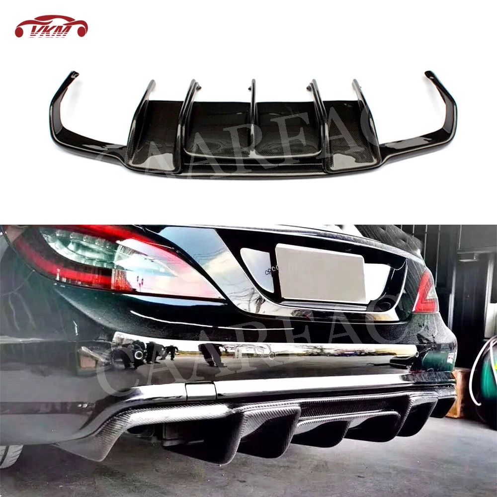 

Carbon Fiber Rear Bumper Lip Diffuser For Mercedes Benz CLS Class W218 CLS63 AMG 2011-2017 Fins Shark Style Diffuser