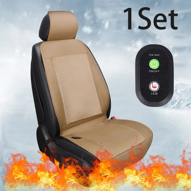 Long single seat BE Универсальный чехол для автомобильных сидений 12 В нагревательный теплый чехол-накладка для автомобильного сиденья с подогревом зимняя теплая подушка для вождения автомобиля домашний офисный стул - Название цвета: Long single seat BE