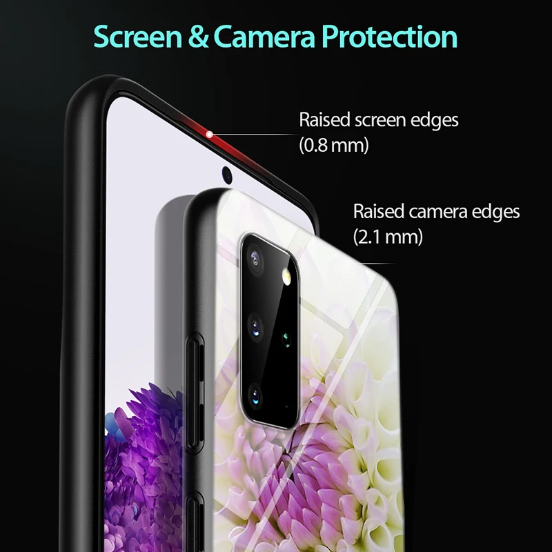 

Flower Leaf for Samsung S20 Ultra Plus A91 A81 A71 A51 UW A41 A42 A31 A21 A21S A11 5G Bright Black Phone Case