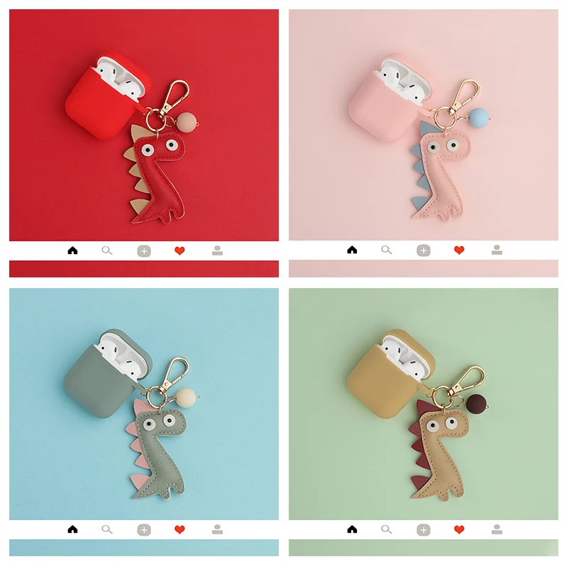 Чехол для наушников Apple Airpods с милым мультяшным динозавром|Аксессуары наушников| |