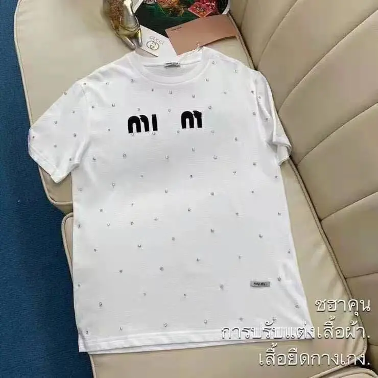 

Printed letter diamond crew neck short sleeve loose top