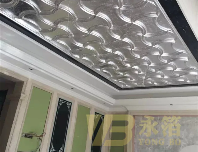 

8X8.5cm Taiwan Silver Imitation Foil Leaf for Refrigerator Tile Wall Furniture Stickers Window Stickers Switch Panel Stickers