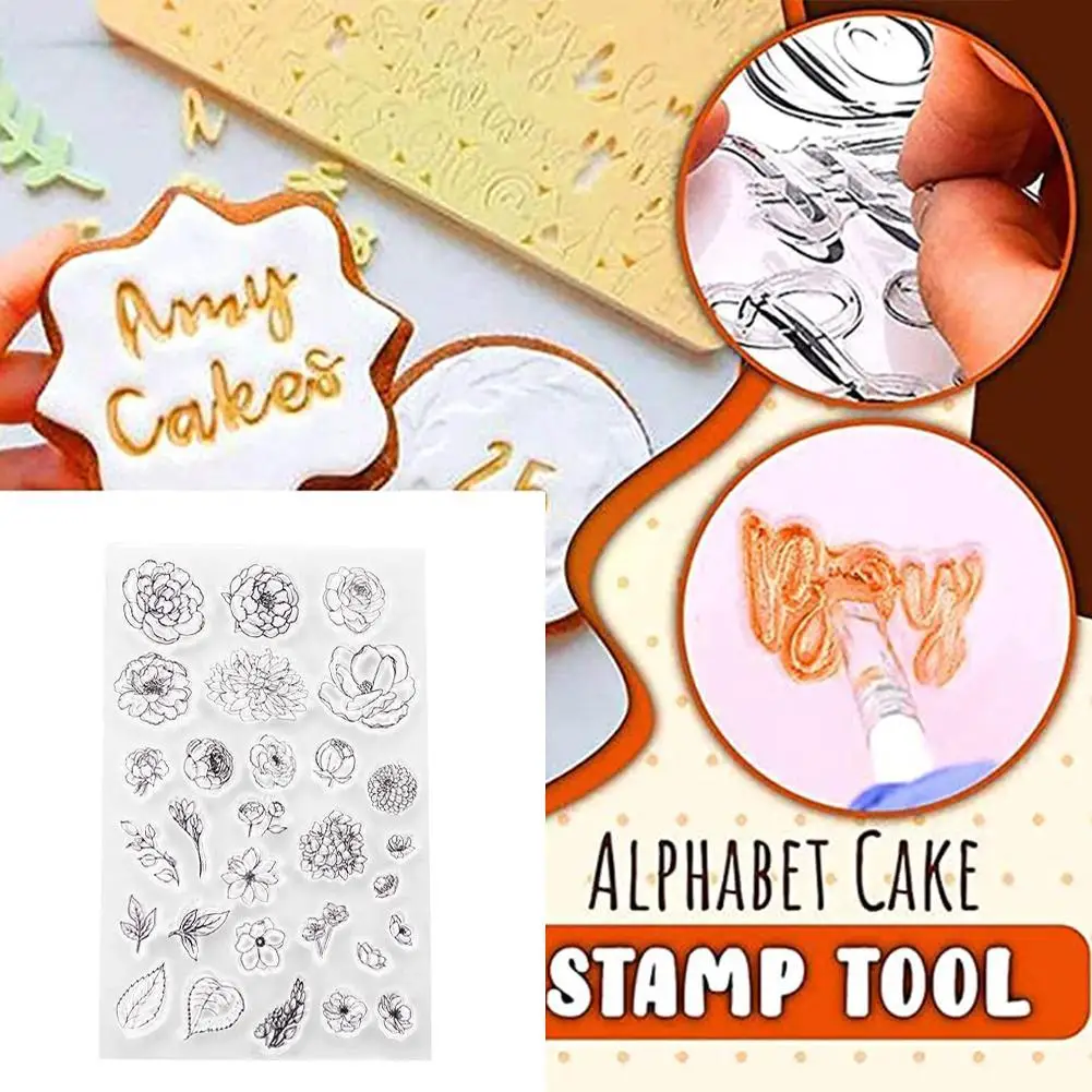

Flower Silicone Transparent Seal DIY Scrapbook Embossing Seal Decoration Baking Decoration Cake L8L3