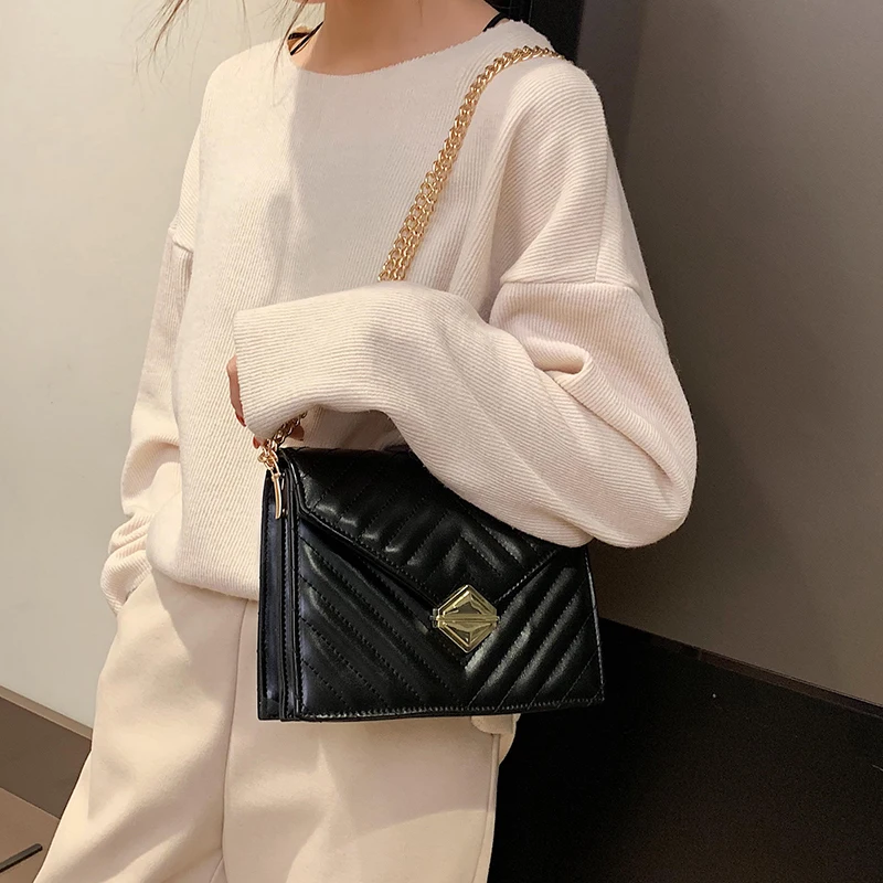 

Retro Fashion Large Handbag 2020 New High Quality PU Leather Women's Designer Luxury Handbag Lock Chain Shoulder Messenger bags