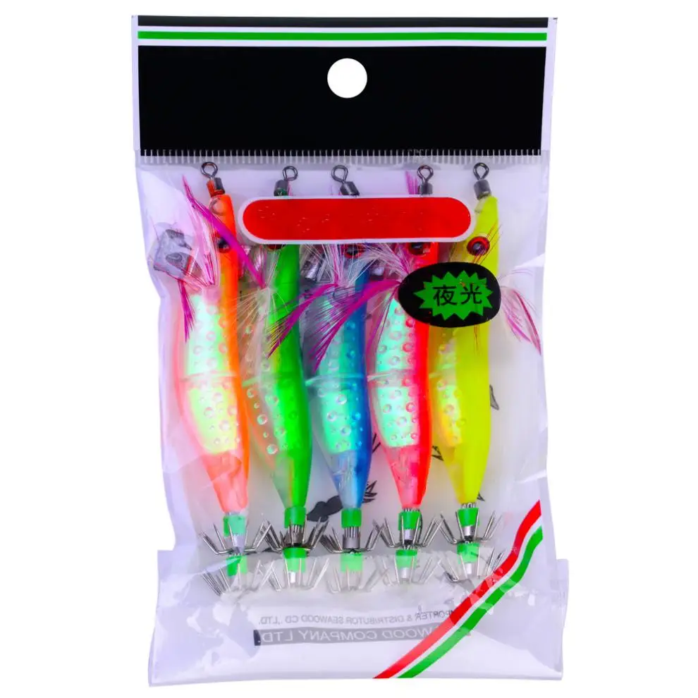 5 шт. в партии светящаяся креветка-кальмар приманка осьминога рыболовные Джиги