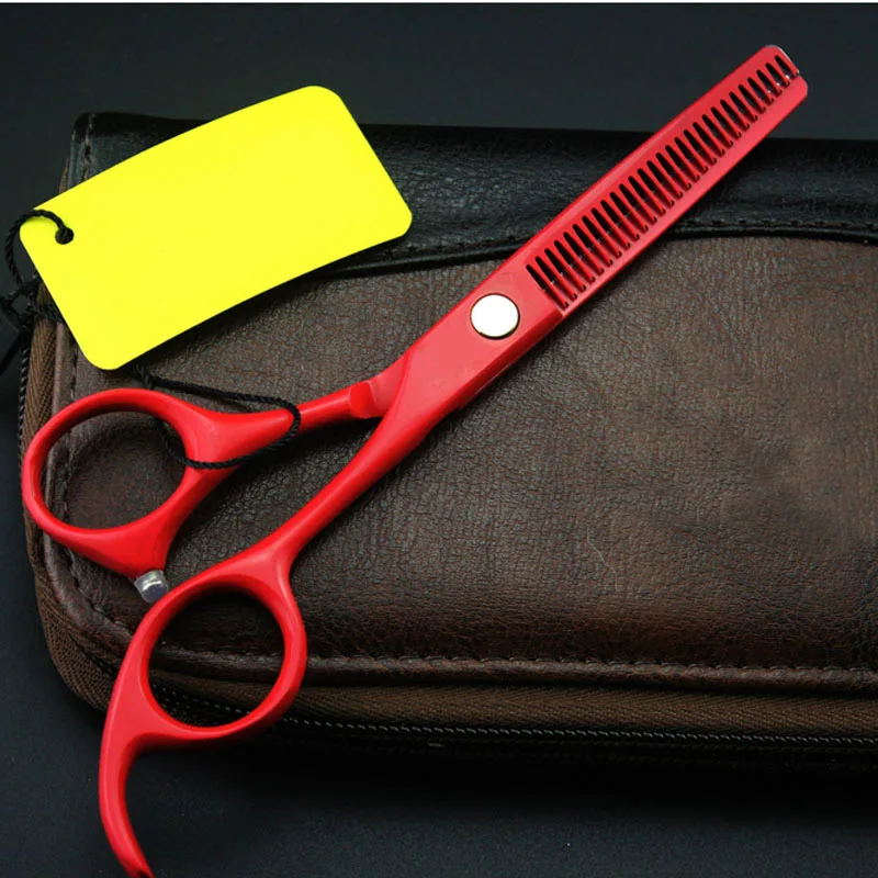Ножницы для волос красного цвета 5 дюймов Парикмахерские и режущие ножницы набор