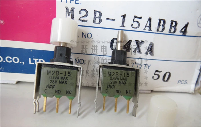 

Original new 100% M2B-15 0.4VA 28V gold-plated 3pin with stand button push-on reset switch