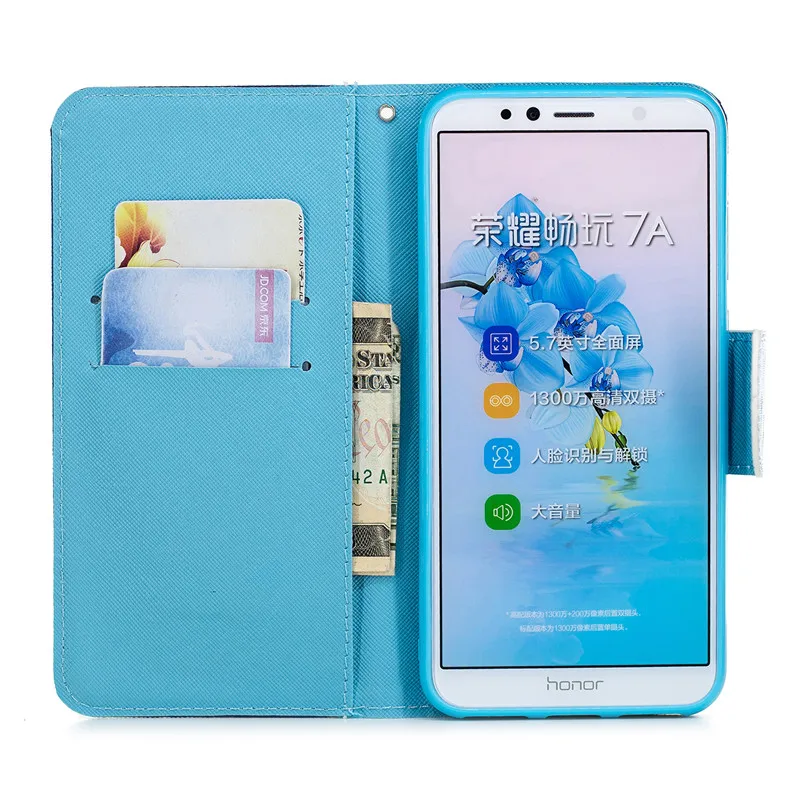 Чехол-книжка с бумажником для huawei Honor 7A Pro 5,", Чехол для телефона в стиле книги для huawei Y6 Prime, чехол с 3D видением, кожаный чехол s Coque