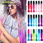 Джамбо косы синтетические удлинители волос оптовая цена выражение Омбре новый цвет Yaki прямой предварительно растянутый Kanekalon большая коса