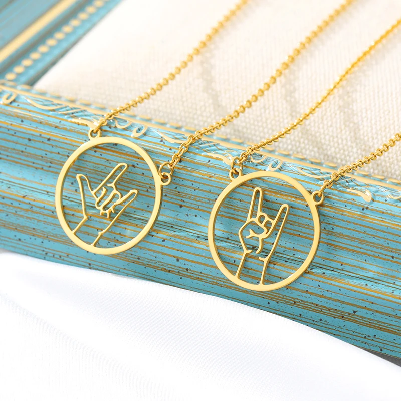 Ажурное колье с жестами золотая цепочка из нержавеющей стали подарок на день