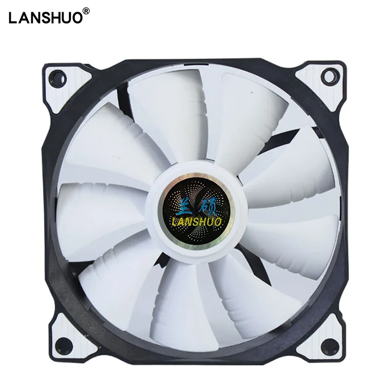 

LANSHUO PWM 4 Pin120mm Computer Case Fan Silent 12CM Fan CPU Cooling RGB Quiet PC Cooler Fan Case Fans 12V DC Adjust Fan Speed