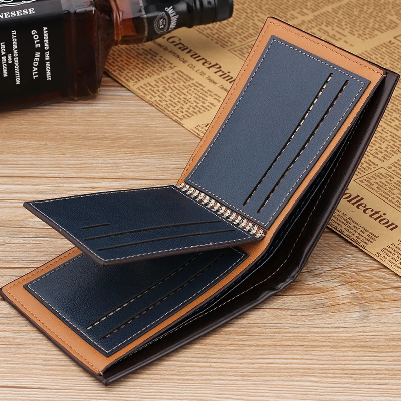 

NO.ONEPAUL men's leather short wallet, business retro style, embossed, cross-section, card holder, fashion wallet