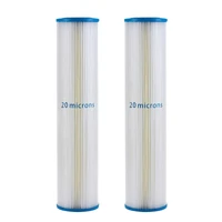 2 pack of 20 microns big blue sediment pleated water filter 4 5 x 20 whole house replacement cartridges
