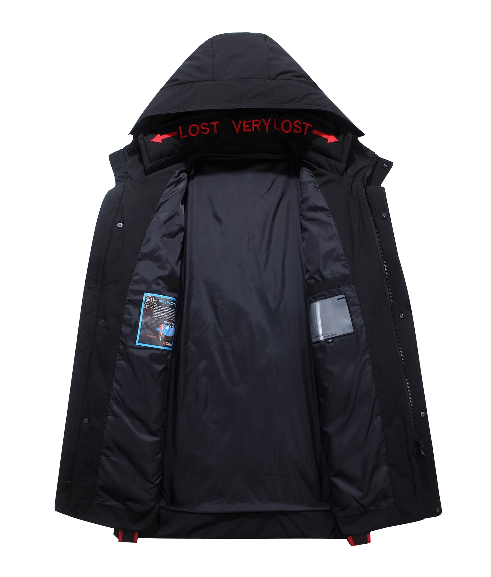 Мужская удлиненная куртка на утином пуху с капюшоном|Мужские пуховики| |