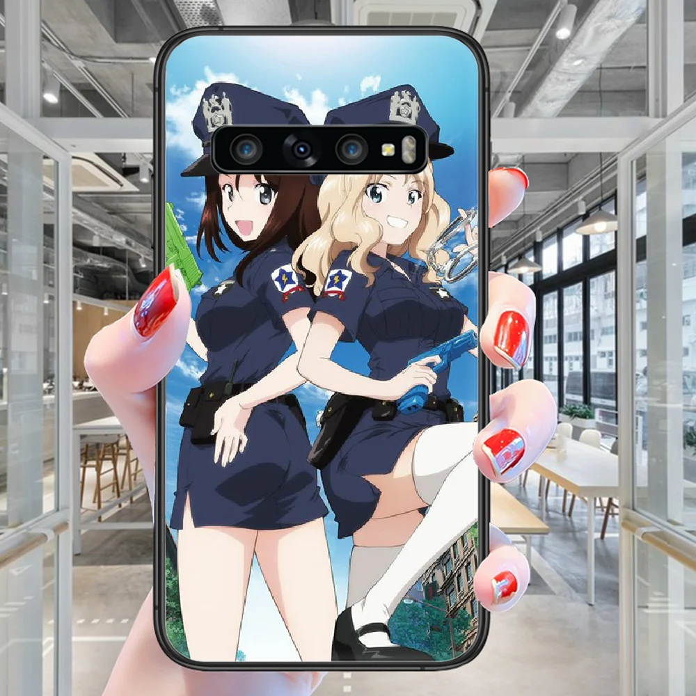 Чехол для телефона с аниме GIRLS und PANZER Samsung Galaxy Note S 8 9 10 20 Plus E Lite Uitra черный бампер из