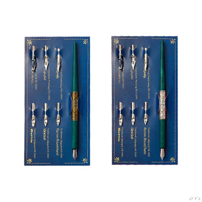 Деревянный держатель для каллиграфии манга с 6 перьями| |