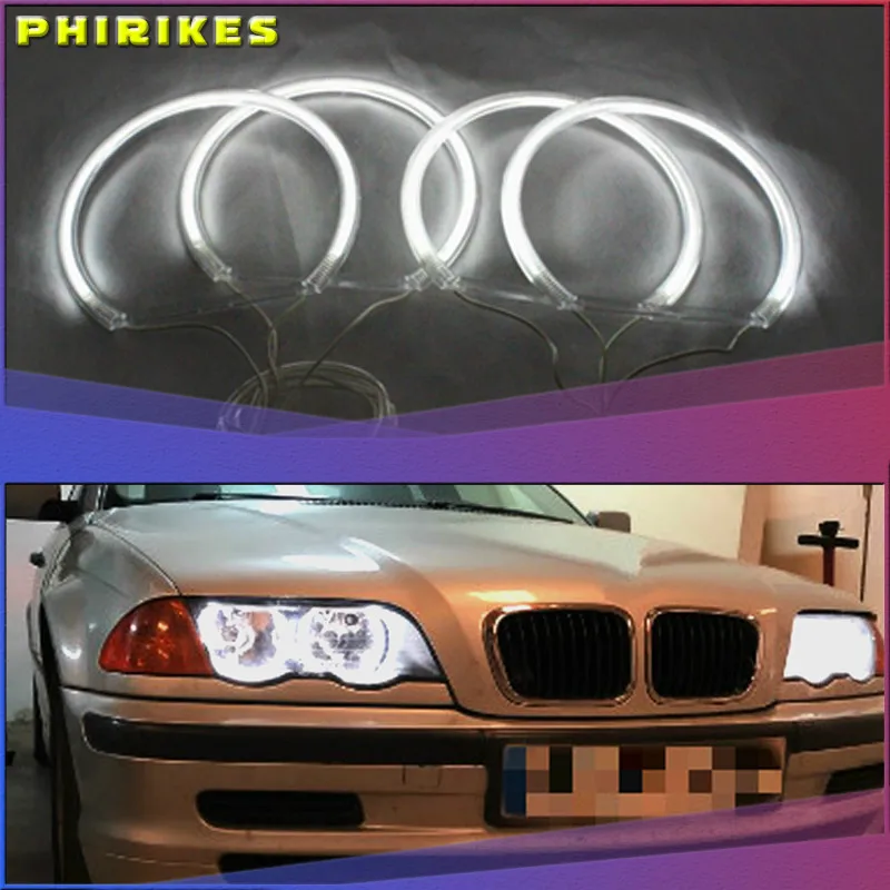 

Niscarda Angel Eyes Light For BMW E36 E38 E39 E46 White Car LED CCFL Halo Rings Headlight Auto DRL 4x 131mm Lamp Kit