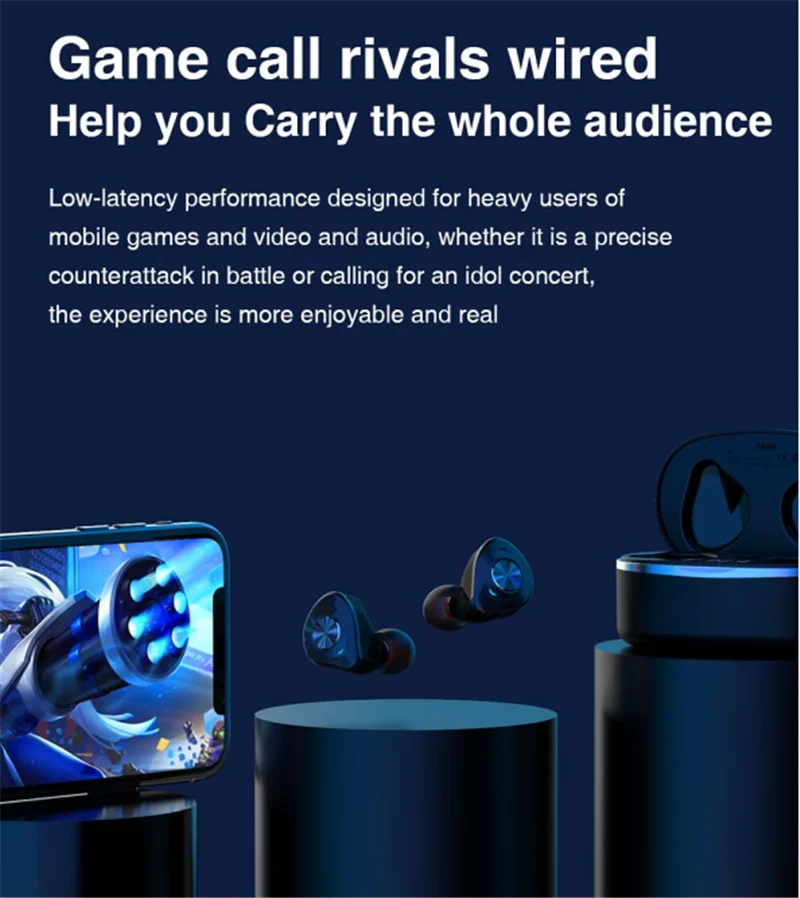 

H1 QCC3020 chip AAC Bluetooth V5.0 bass earphones wireless Volme control Sports headset noise reduction earphone with free gift