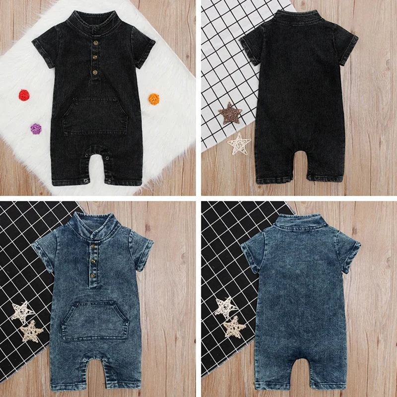 2020 Новый Летний джинсовый комбинезон для маленьких мальчиков милые комбинезоны