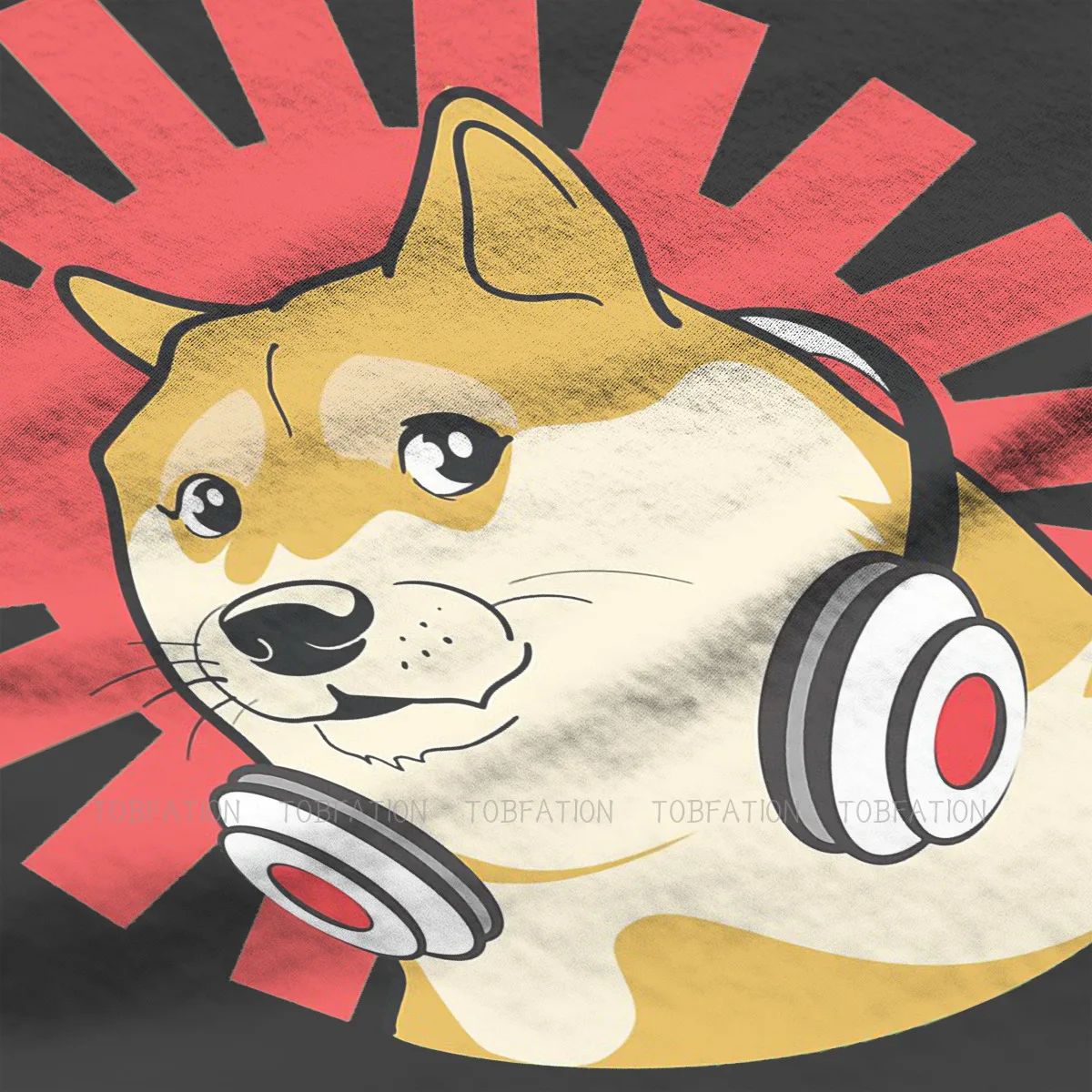 Doge Интернет-мем Милая модная футболка с наушниками винтажные графические