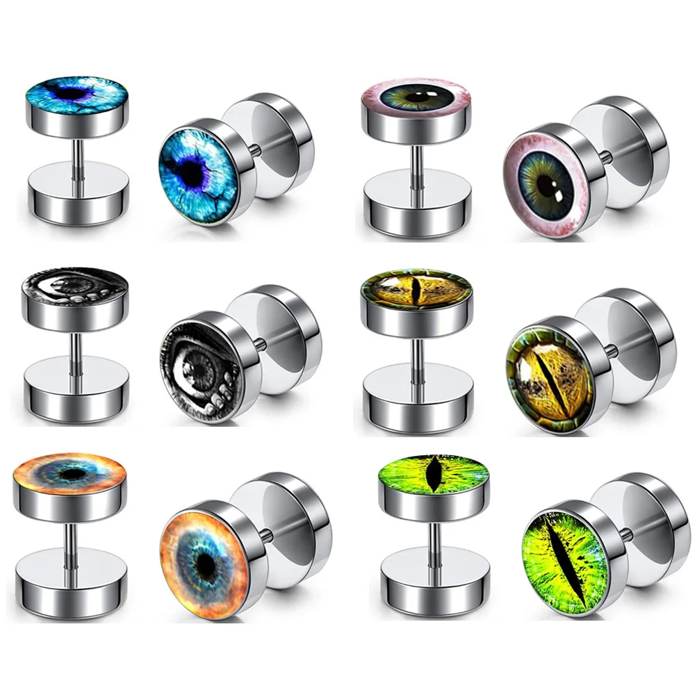 

1Pair Stainless Steel Eye Ear Tunnel Plug Expander Ear Gauge Tunnel Plug Fashion Barbell Snake Oreja Jewelry