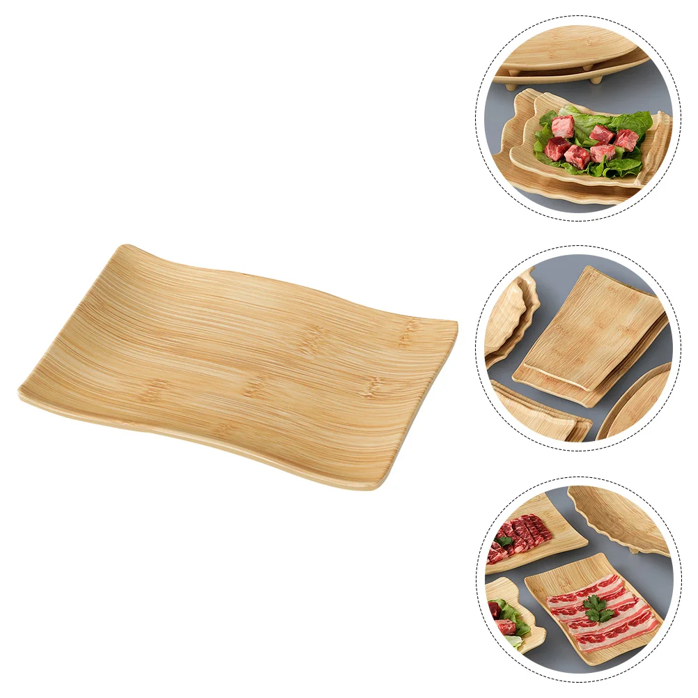 1Pc Melamine Square Dish Multipurpose Food Serving Fruits Tray (Khaki) | Dinner Plates