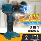 18V 21V 95Nm 3 в 1 электрическая дрель молоток отвертка для Makita Батарея 10 мм аккумуляторная ударная дрель с светодиодный светильник