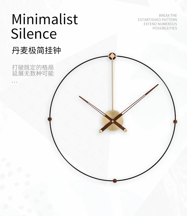 

Nordic Luxury Large Wall Clock Modern Design Art Simple Spain Creative Living Room Secret Hiding Horloge Home Decorative SC351