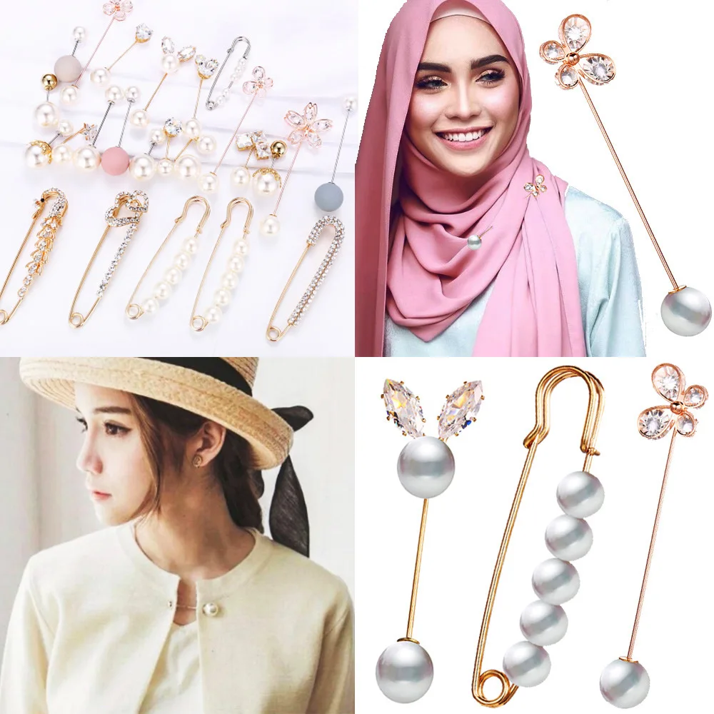 

23 Styles Big Beads 8 Chakra Simulated Pearl Brooch Pin Dress Rhinestone Decoration Buckle Pin Jewelry Brooches For Men Women