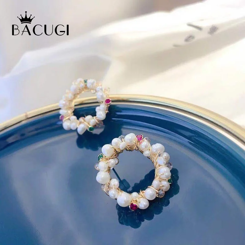 Оригинальный дизайн натуральный жемчуг в стиле барокко для женщин серьги