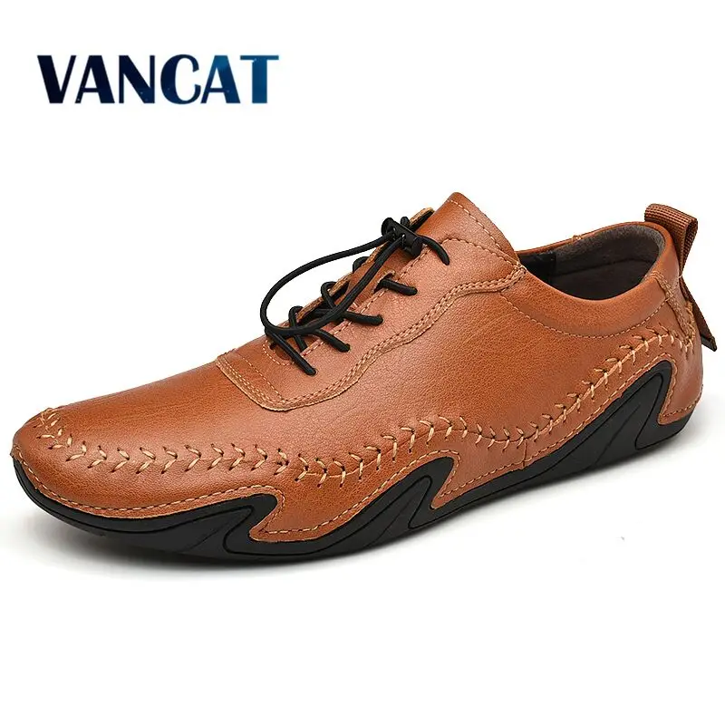 New Fashion Casual Shoes Loafers Quality Leather Men's shoes Men Flats Moccasins Shoes Comfortable Driving Shoes Big Size 38-47