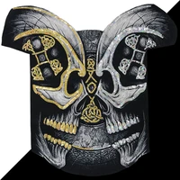 1pcs new embroidered extra large skull patch motorcycle jacket vest biker patch punk applique clothes sewing patterns